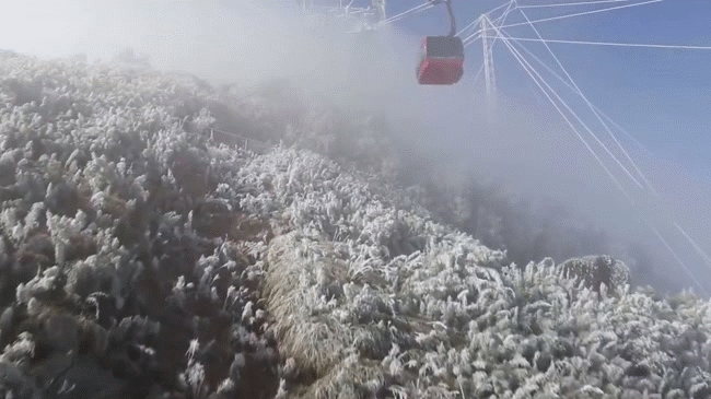 Clip: To&agrave;n cảnh tuyết phủ trắng Fansipan đẹp như cổ t&iacute;ch khiến d&acirc;n mạng x&ocirc;n xao