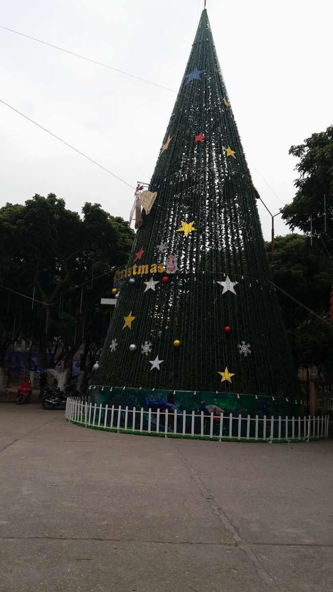 C&acirc;y th&ocirc;ng lớn đ&atilde; được trang tr&iacute; cầu kỳ v&agrave; bắt mắt.&nbsp;