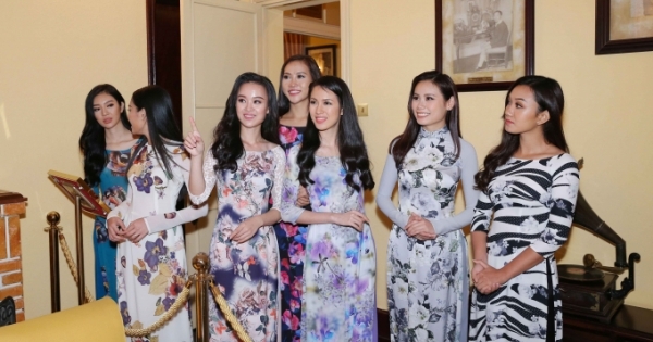 Thí sinh Hoa hậu Hoàn vũ Việt Nam diện áo dài tham quan cảnh đẹp tại Đà Lạt