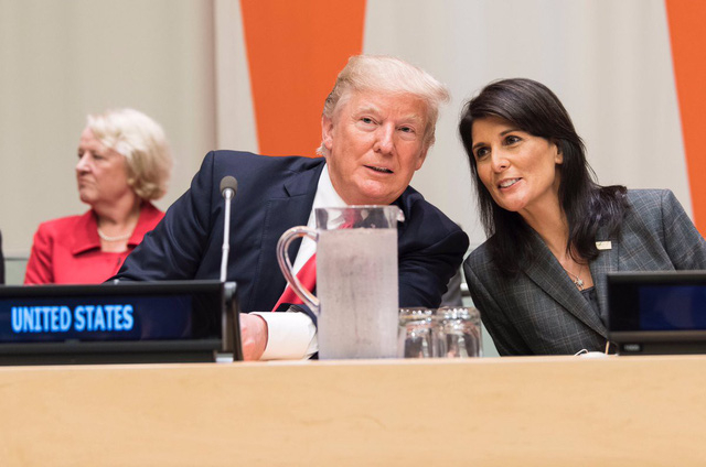 Tổng thống Mỹ Donald Trump v&agrave; Đại sứ Mỹ tại Li&ecirc;n Hợp Quốc Nikki Haley (Ảnh: Twitter)