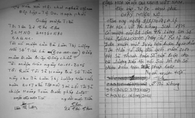 Cho vay cả trăm triệu đồng đến tỷ đồng chỉ bằng tờ giấy mượn tiền viết tay.