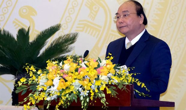 Thủ tướng Nguyễn Xu&acirc;n Ph&uacute;c ph&aacute;t biểu tại Hội nghị.