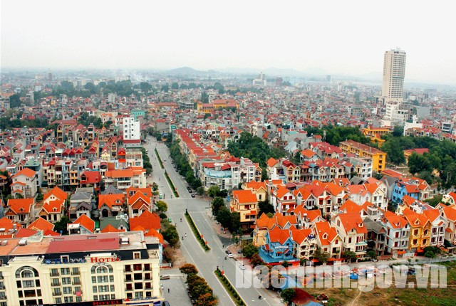 Một g&oacute;c th&agrave;nh phố Bắc Ninh chụp từ tr&ecirc;n cao.