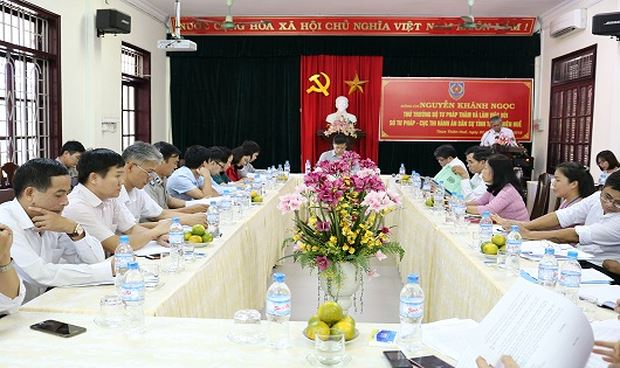 Thứ trưởng Nguyễn Kh&aacute;nh Ngọc thăm v&agrave; l&agrave;m việc với Sở Tư ph&aacute;p, Cục Thi h&agrave;nh &aacute;n d&acirc;n sự tỉnh Thừa Thi&ecirc;n Huế