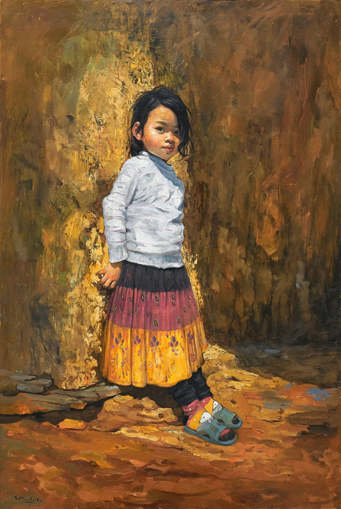 Nắng &ndash; một t&aacute;c phẩm ti&ecirc;u biểu cho phong c&aacute;ch tranh trực họa của họa sĩ B&ugrave;i Văn Tuất.