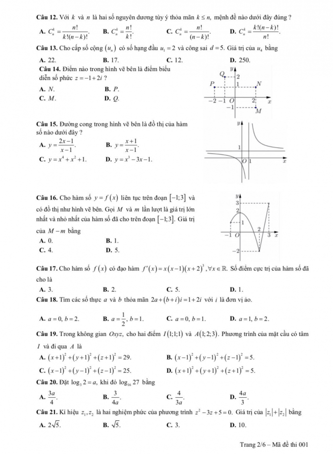 Bộ Gi&aacute;o dục c&ocirc;ng bố đề thi tham khảo THPT quốc gia năm 2019 m&ocirc;n To&aacute;n học