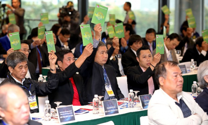 C&aacute;c đại biểu dự Đại hội VFF kh&oacute;a VIII nhiệm kỳ 2018-2022 với sự tập trung cao độ. Ảnh: Minh Ho&agrave;ng