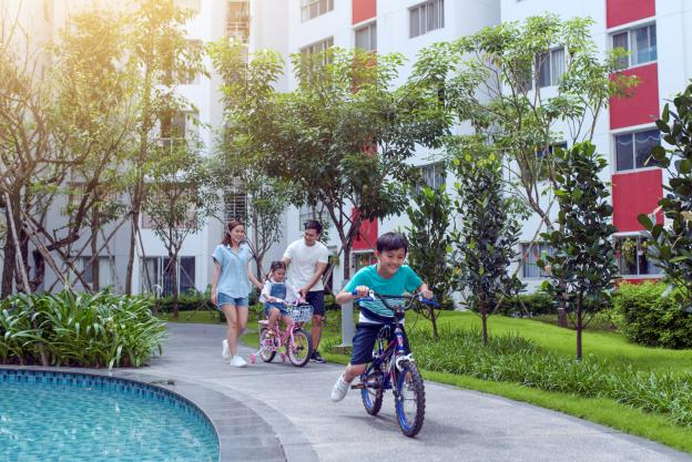 Cung đường đạp xe c&oacute; chốt chặn bảo vệ v&agrave; camera gi&aacute;m s&aacute;t đảm bảo an to&agrave;n tuyệt đối cho cư d&acirc;n, đặc biệt l&agrave; trẻ em.