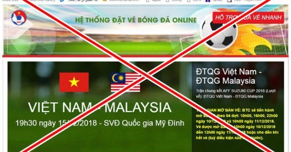 Sự thật về website giả mạo bán vé trận chung kết AFF Cup 2018 Việt Nam – Malaysia