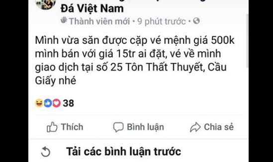 15 triệu đồng cho một cặp v&eacute; mệnh gi&aacute; 500k.