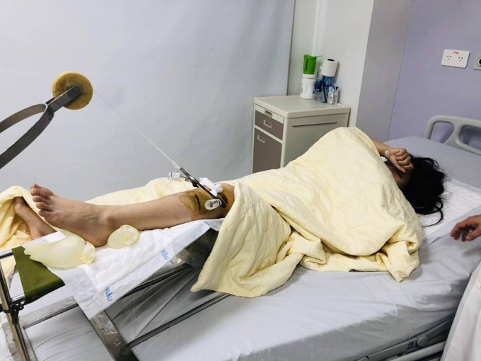 Nữ sinh đang điều trị tại bệnh viện.