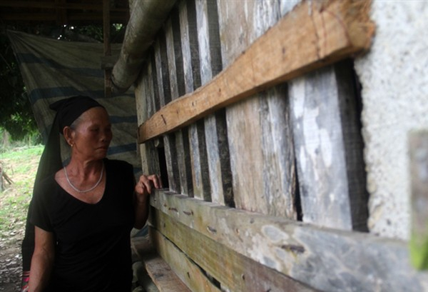 B&agrave; Thường b&ecirc;n chiếc cũi nhốt con trai.