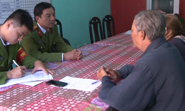 Đối tượng Hải tại cơ quan c&ocirc;ng an