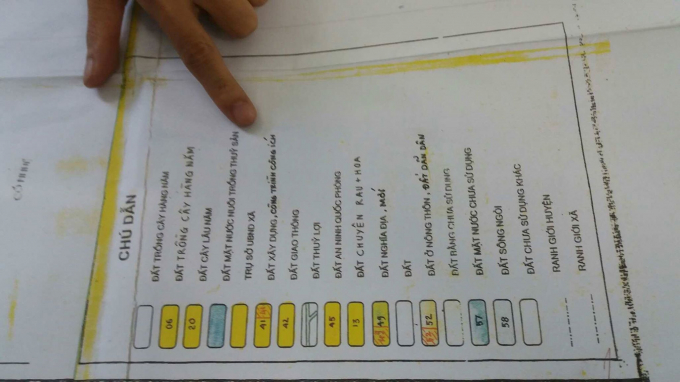 Bản đồ ghi nguồn gốc đất l&agrave; đất c&ocirc;ng (Ảnh &ocirc;ng Cường, Ph&oacute; Chủ tịch phường Xu&acirc;n Đỉnh cung cấp),