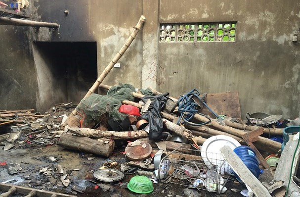 Hiện trường nơi xảy ra vụ nổ.