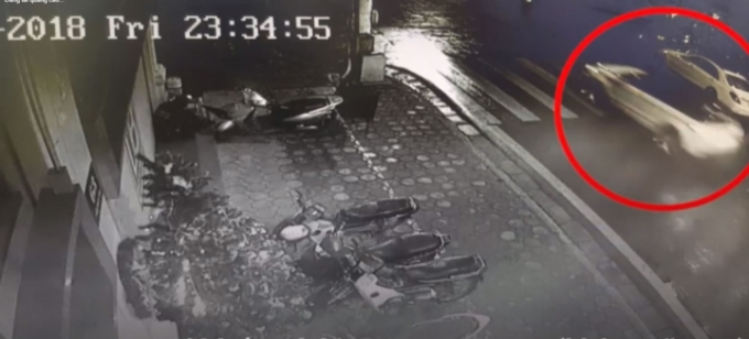 H&igrave;nh ảnh chiếc xe g&acirc;y tai nạn được camera ghi lại.