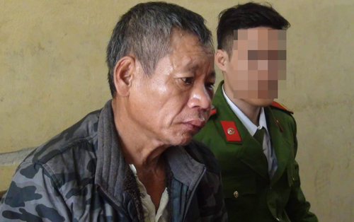 Đối tượng tại cơ quan c&ocirc;ng an (Ảnh:&nbsp;H.C)