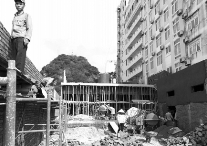 Hiện trạng c&ocirc;ng tr&igrave;nh x&acirc;y dựng của &ocirc;ng Nguyễn Văn Trung.