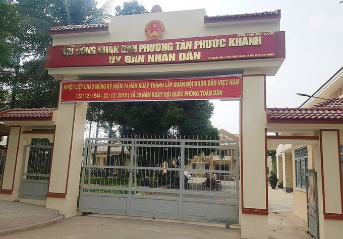 UBND phường T&acirc;n Phước Kh&aacute;nh, nơi cấp&nbsp;giấy khai tử&nbsp;cho b&eacute; g&aacute;i bị tai nạn giao th&ocirc;ng.&nbsp;