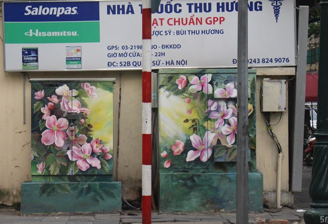 70 tủ điện l&agrave; 70 bức tranh vẽ về c&aacute;c loại hoa kh&aacute;c nhau, dự &aacute;n đ&atilde; t&ocirc; điểm th&ecirc;m cho Thủ đ&ocirc; để đ&oacute;n năm mới Kỷ Hợi