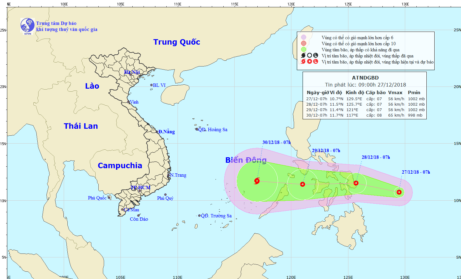 Do ảnh hưởng của kh&ocirc;ng kh&iacute; lạnh mạnh với &aacute;p thấp nhiệt đới đi v&agrave;o Biển Đ&ocirc;ng c&oacute; khả năng mạnh l&ecirc;n th&agrave;nh b&atilde;o n&ecirc;n gi&oacute; mạnh dần l&ecirc;n cấp 7...