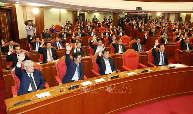 Biểu quyết th&ocirc;ng qua Nghị quyết tại Hội nghị lần thứ 9 BCH T.Ư Đảng kh&oacute;a XII.