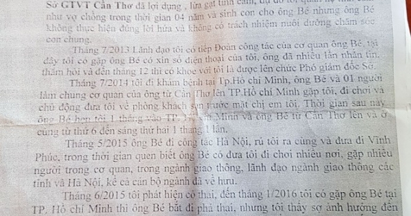 Nguyên Phó Giám đốc Sở GTVT bị tố thiếu trách nhiệm nuôi con với 