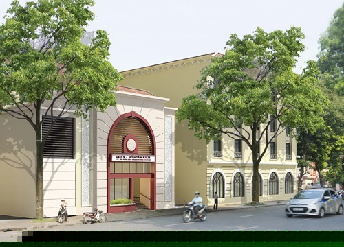 Phối cảnh một cửa ga ngầm trên đường Đinh Tiên Hoàng, thuộc Tuyến số 2 đoạn Nam Thăng Long - Trần Hưng Đạo. Ảnh: VnExpress.vn