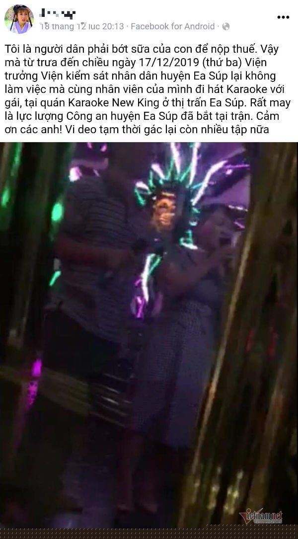 Nghi vấn Viện trưởng KSND ở Đắk Lắk đi hát karaoke ôm bị quay clip