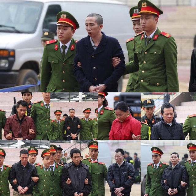 9 bị cáo trong vụ án (Ảnh: Trần Thanh).