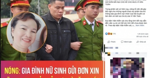 Luật sư bác bỏ thông tin gia đình Cao Mỹ D. làm đơn bãi nại cho Vì Văn Toán