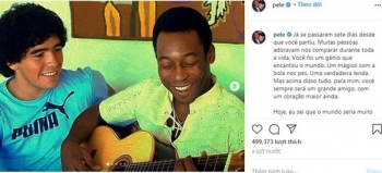 "Vua bóng đá" Pele viết tâm thư tưởng nhớ huyền thoại Maradona