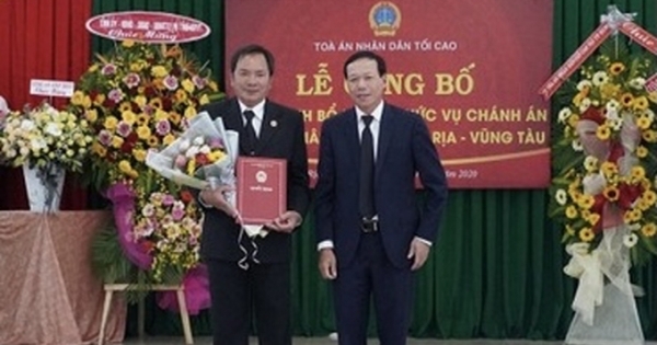 Bổ nhiệm tân Chánh án TAND tỉnh Bà Rịa – Vũng Tàu