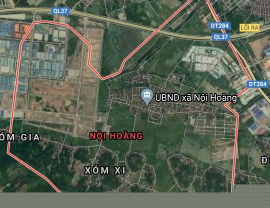Dự án Khu đô thị mới xã Nội Hoàng. Ảnh Google Maps