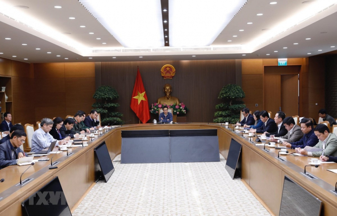 Phó Thủ tướng Vũ Đức Đam, Trưởng Ban Chỉ đạo quốc gia phòng, chống dịch bệnh COVID-19 chủ trì cuộc họp. (Ảnh: Dương Giang/TTXVN)