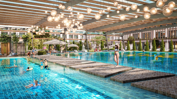 Hệ thống Bể bơi nhiệt đới - một trong 88 tiện &iacute;ch đặc quyền của TNR Stars Bỉm Sơn.