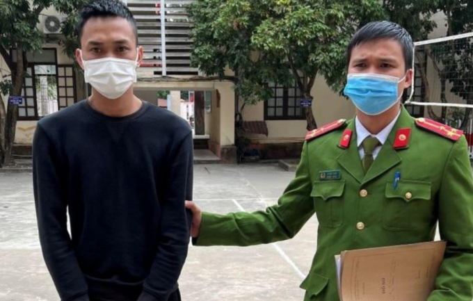 Đối tượng Dũng tại cơ quan Công an.