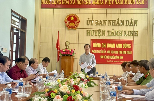 Bình Thuận: Huyện Tánh Linh cần ưu tiên phát triển công nghiệp, du lịch, dịch vụ, phát triển nông nghiệp công nghệ cao