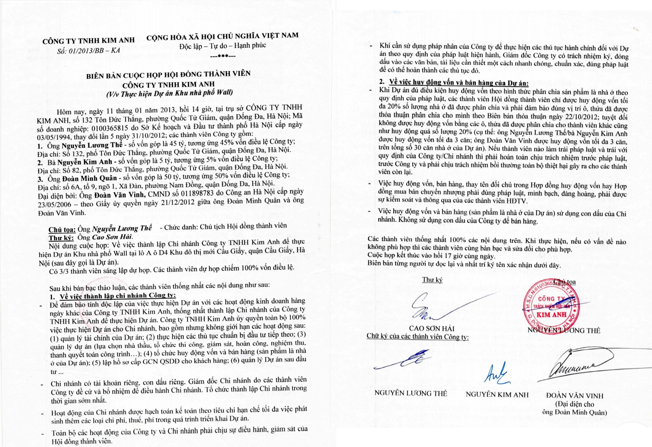 Ảnh Bi&ecirc;n bản họp Hội đồng th&agrave;nh vi&ecirc;n ng&agrave;y 11/01