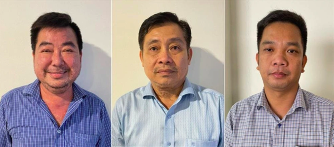 Từ trái sang phải: Lê Quang Bình, Võ Truyền Thống, Nguyễn Tấn Lịnh (Ảnh: Bộ Công an).