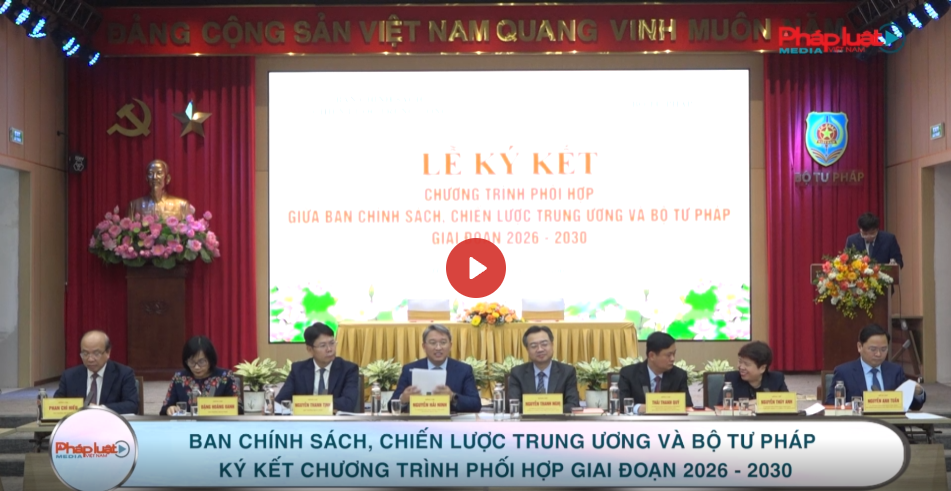 Ban Chính sách, Chiến lược Trung ương và Bộ Tư pháp ký kết chương trình phối hợp giai đoạn 2026 - 2030